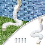 Gutter Downspout Extensions, Rainwater Drainage Pipe Connector, Down Spout Extender, Gutter Connector Rainwater Drainage Downspout Flexible Rain Drain Extender From 20 to 59 Inches (White)