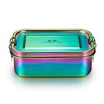 WhiteLey Rainbow Color Lunch Box 800ml Stainless Steel Bento Box, Large Metal Food Container with Lock Clips, Leakproof Design - Dishwasher Safe