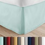 Simply Soft Premium Pleated Bed Skirt Dust Ruffle, Aqua, Full