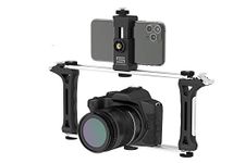 DREAMGRIP Evolution Frame Universal Modular Video Rig – Filming Case with 2 Stabilizing Grips, 2 Tracks, 2 Smartphone Holders, Tripod Adapter-for iPhone 11 Pro-Max-XS,Samsung,Google Pixel,Huawei etc