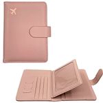 Travel RFID Passport Holder Wallet Case Waterproof Cute Leather Passport Cover for Women/Men with Card Slots(Pink)