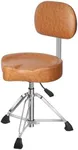 Augioth Drum Throne with Backrest Padded Hydraulic Drum Chair Height Adjustable Drum Stool with Stable Bass Comfortable Memory Foam Drum Seat for Adult Drummers Guitar Players Light Brown