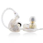 TANGZU Wan er S.G in Ear Monitors Headphone, HiFi IEM Wired Earbuds for Musician Audiophile 10mm Dynamic Driver in-Ear Earphone with Ergonomic Fit, 2 Pin 0.78 Detachable Cable (Clear, with mic)