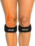 Vive Patella Stabilizer Knee Strap Brace Support- Osgood Schlatter Knee Brace Stabilizing for Men, Women - Arthritis Compression Strap for Tendonitis, Running, Gym Exercise, Torn ACL, Knee Pain Relief