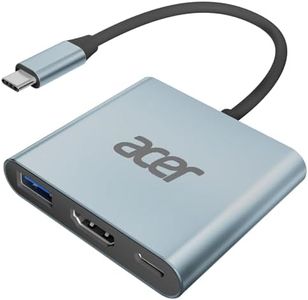 Acer USB C Hub 3-in-1 Adapter 4K HDMI Output USB 3.0 Port & 100W PD Charging Port, USB C Hub Compatible for MacBook Pro/Air, iPad pro/air, iMac, Switch, Dell XPS, Steam Deck and More Type-C Devices