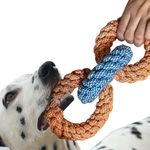 PETSWARE Attractive Dog Toys for Large Dogs & Accessories Toy for Puppies, Pets, Puppy, Medium & Adults, chew Rope Small pups for Playing & Chewing for Labrador Combo(3 Rings) (Orange/Pastel Blue)