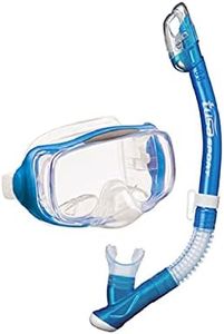 TUSA Imprex 3D - Set Maschera da Snorkeling Con custodia per boccaglio asciutta, in Silicone, Colore: Trasparente/Blu Fishtail Blue