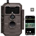 GardePro E6 Trail Camera, WiFi Bluetooth, 48MP 1296p, No-Glow IR, Night Vision Motion Activated Waterproof, Game Camera, Brown