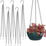 5 Sets Hanging Plant Basket Chains 16Inch Black 3 Point Heavy Duty Metal Flower Pot Hanging Chain with Hooks and Clips for Bird Feeder Lanterns and Indoor Outdoor Plant Garden Decorations