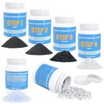 KomeStone Rock Tumbler Polishing Grits Kit - 10 Pounds - Ceramic & Plastic Pellets, Polish up to 70 lbs. of Rocks, 4 Steps Rock Tumbling Refill Media Kit, Works with Any Rock Tumblers (Full Kit)