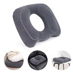 AirSwim Inflatable Hemorrhoid Pillows, Donut Pillow for Tailbone Pain, Adjustable Inflatable Seat Cushion for Bed Sores, Postpartum Pregnancy, Car Seat, Airplane, 17.7'' x 15.4'' x 4.3''(Grey)