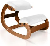 Ecordesk Ergonomic Kneeling Chair, Adjustable Seat - Office Chair for Desk, Posture Corrector, Premium Comfort Cushion, Wooden Rocking Knee Chair (Pecan)