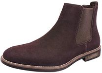 Bruno Marc Men's Urban-06 Suede Leather Chelsea Ankle Boots URBAN-06,Size 9,Dark/Brown,URBAN-06