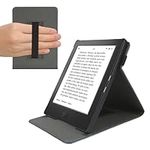 kwmobile Cover Compatible with Amazon Kindle Paperwhite 11. Generation 2021 Case - Stand + Strap - Girl and Books Black/Beige