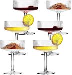 VIFVOR 6 Pcs Ribbed Coupe Cocktail 