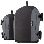 NoCry Flooring, Roofing and Gardening Knee Pads for Men and Women with Thick Soft Foam Padding, Non Slip Leather Cover, Strong Double Straps and Adjustable Easy-Fix Clips; Kneeling Pads for Work. Grey
