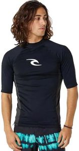 Rip Curl Waves UPF Short Sleeve Performance Rashguard Black MD