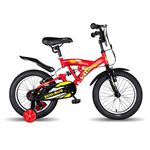 Vaux Eco-Sus Kids Cycle for Boys 16 inch with Suspension for Age 4 to 6 Years, Bicycle for Kids with Steel Frame, Alloy Rims, 16x2.40 Tubular Tyres & V-Brakes, Ideal Height: 3.3ft to 3.9ft(Red)