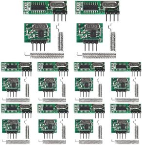 hiBCTR 10pcs 433mhz Wireless rf Transmitter and Receiver with Antenna - Remote id Module for arduino DIY kit, rc Transmitter and Receiver
