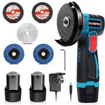 Mini Angle Grinder DAXIEFOO Cordless Angle Grinder with 2500mAh Batteries, 5 Grinding Discs, 19500RPM, 76mm Angle Grinder for Cutting, Polishing and Grinding