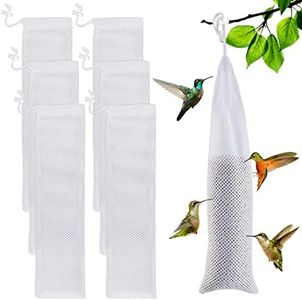 6 Pcs Finch Sock Feeder for Outdoor, Durable Thistle Seed Feeder Sacks with Food Grade Funnels, Wild Bird Food Supply Tools for Garden Yard Wild Finch Feeding (3.9" x 15.7", White )