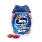 TUMS Chewy Bites Antacid Tablets for Chewable Heartburn Relief and Acid Indigestion Relief, Assorted Berries - 60 Count