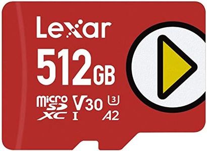 Lexar Play 512GB Micro SD Card, microSDXC UHS-I Memory Card, Up to 160MB/s R/100MB/s W, U3, V30, A2, C10 microSD Card for Nintendo-Switch/Portable Gaming Device/Smartphone/Tablet (LMSPLAY512G-BNNAG)