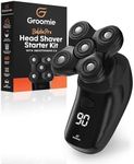 Groomie Cordless Bald Head Shavers for Men, BaldiePro Head Grooming Starter Kit - Includes Ergonomic BaldiePro Head Shaver, SmoothShave Blade 2.0, Cleaning Brush, Charging Cable & User Manual