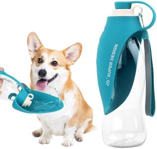 VMUTGA 580ml Borraccia per cane, Tazza d'acqua per Cani con Lavandino in Silicone, Distributore d'acqua Portatile per Cani e Gatti, per Escursioni, Viaggi, Campeggio(Blu)