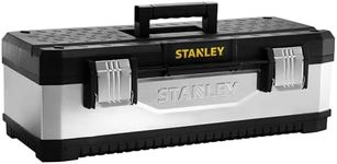 STANLEY Galvanised Toolbox Chest with Heavy Duty Metal Hinge, Portable Tote Tray for Tools and Small Parts, 26 Inch, 1-95-620