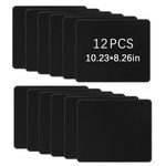 12 PCS Computer Black mouse pads, 10.2x8.3 inches Premium Textured waterproof non-slip rubber base with Edge mousepad, gaming mousepad for laptop office and home