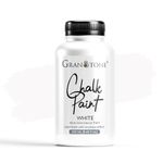 GRANOTONE Chalk Paint for Furniture Matt-Finish Water-Based Acrylic Paint for Wood Walls Metal Glass Paper Fabric Canvas Maximum Coverage Chalk Paint for Kids & Adults 250ml White