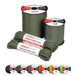 BROTREE Paracord 550 4mm 15M 100% Nylon Rope 7 Strands Type III Parachute Cord for Survival, Outdoor and DIY - 250kg Breaking Load (Army Green)