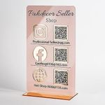 Pahdecor Custom Triple Icon Multi QR Code Sign Personalized Business Social Media Sign Instagram Facebook Venmo Scan to Pay Stand Beauty Store Salon Hairdressers Beautician Plaque for Restaurant