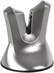 AnySharp – XBLADE – Hands Free Knife Sharpener - Easy to Use Sharpening Tool with PowerGrip Suction Base and Self-Adjust Angles 12.5deg to 22.5deg - For All Knives: Chef’s, Serrated, Cleavers - Silver