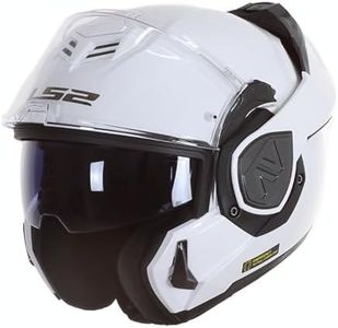LS2, Advant Modular Flip Front Motorcycle Helmet. ECE 22.06 Certified. Complete With Pinlock and Luxury Camo Backpack Style Carry Bag. Solid White. XS