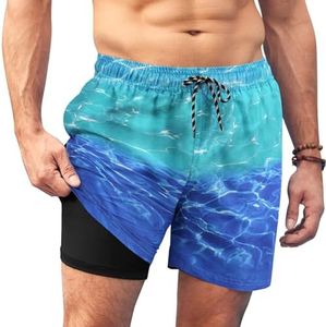 AI'MAGE Short de Bain 2 en 1 pour Hommes avec Doublure de Compression Short de Sport séchage Rapide Lumière d'eau S