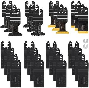 COMOWARE 28Pcs Oscillating Tool Blades Set - 5-Type Ti-Coated High-Carbon Steel Blades, 2" Universal Cut Depth Oscillating Saw Blades for Metal/Wood/Plastic, Multi-Tool Compatible Durable Blades Kit