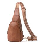 CLUCI Sling Bag Small Crossbody Bag for Women Leather Fanny Packs with Guitar Strap Fashion Waist Packs