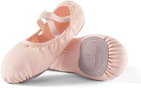 Dance Women's Ballet Shoes Stretch Canvas Performa Dance Slippers Split Sole for Girls/Adult, Size 8.5, Pink