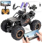 Prezzie Metal Super RC HD Camera Crawler Re-Chargeable Car With Camera Wifi 2.4GHz HD Off Road High Speed Radio Remote Control Cars Rock Climber (35Cm Length), Multicolor