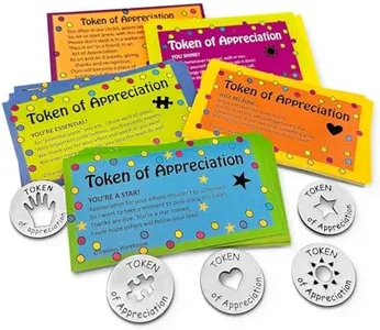 Trainers Warehouse Big Set of Tokens & Cards - 5 Sets in 1 | Cards Include Poems | Blank on The Back | Total of 50 Cards (3.5”x2”) & 50 Tokens (1” Diameter) | Each Coin says "Token of Appreciation"
