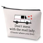 ZJXHPO Funny Mail Carrier Thank You Gift Don't Mess with The Mail Lady Cosmetic Bag Postal Worker Zipper Pouch Gift for Mailman (CA- Mail Carrier)