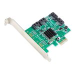 Syba SI-PEX40064 SATA III 4 Port PCI-e x1 Controller Card with Low Profile Brackets Green