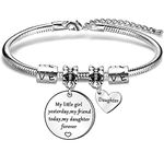 Daughter Gifts from Dad Mom,Chram Bracelet for Women Girls Birthday Christmas Gift Present