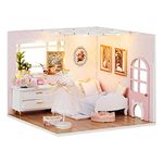 TuKIIE DIY Miniature Dollhouse Kit with Furniture, 1:24 Scale Creative Room Mini Wooden Doll House Accessories Plus Dust Proof for Kids Teens Adults(Enjoy The Life)