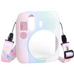 ZORBES® Camera Case for Fujifilm Instax Mini 12 Soft Silicone Protective Case with Print Shoulder Strap, Anti-Scratch for Fujifilm Instax Mini 12 Camera Case Cover (Without Camera)