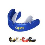 OPRO Gold Level Mouthguard for Braces, Adults Sports Mouth Guard, Featuring Revolutionary Fitting Technology for Boxing, Lacrosse, MMA, Martial Arts, Hockey, and All Contact Sports (Blue)