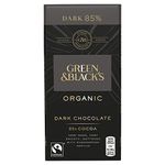 Green & Black's Organic Dark Chocolate, 85% Cocoa, 90 g (Pack of 1)