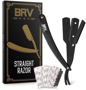 Straight Razor - Straight Edge Razor - Stainless Steel - Shavette - Barber Razor - Mens Shaving Knife - Straight Razor Kit - For Men and Women - Black